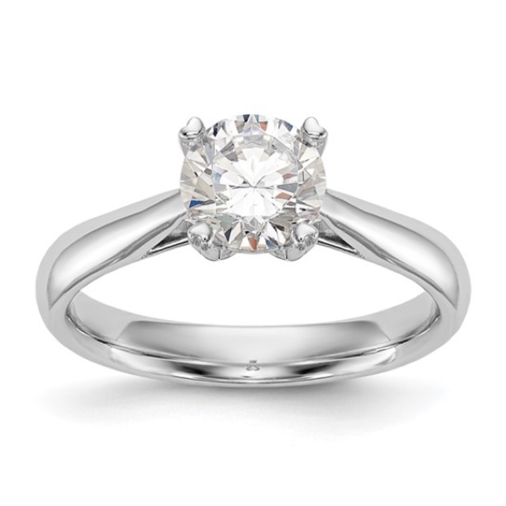 14K White Gold 1 Carat Lab Grown Diamond Solitaire Engagement Ring